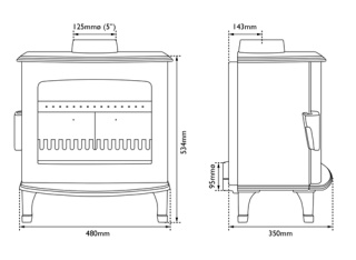 Carron Stoves - 5KW - Ash Grey Enamel